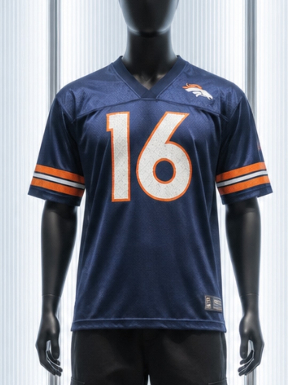 NFL Denver Broncos Navy and Orange #16 Men’s Football Jersey